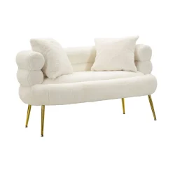 Divano design bianco e oro 133x68x69h cm - Casier