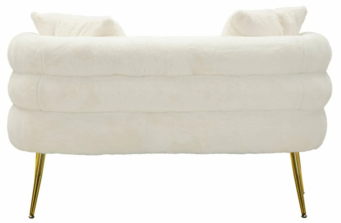 Divano design bianco e oro 133x68x69h cm - Casier