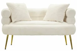 Divano design bianco e oro 133x68x69h cm - Casier
