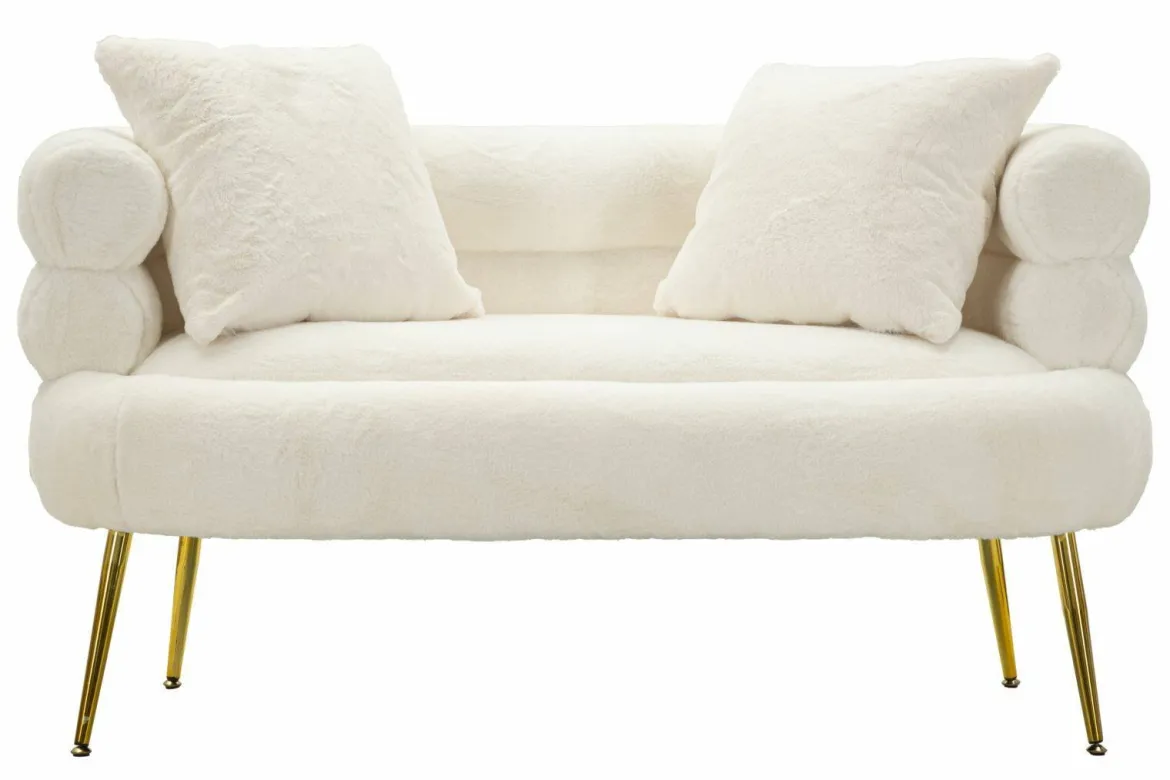 Divano design bianco e oro 133x68x69h cm - Casier