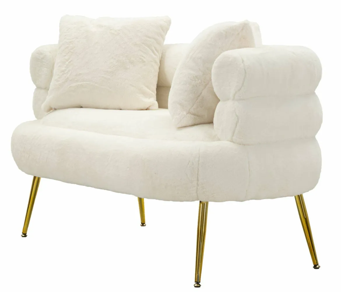 Divano design bianco e oro 133x68x69h cm - Casier