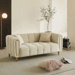 Divano design crema e oro 81x155x71h cm - Gandolfo