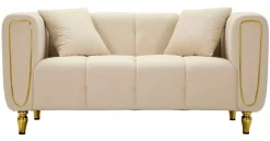 Divano design crema e oro 81x155x71h cm - Gandolfo