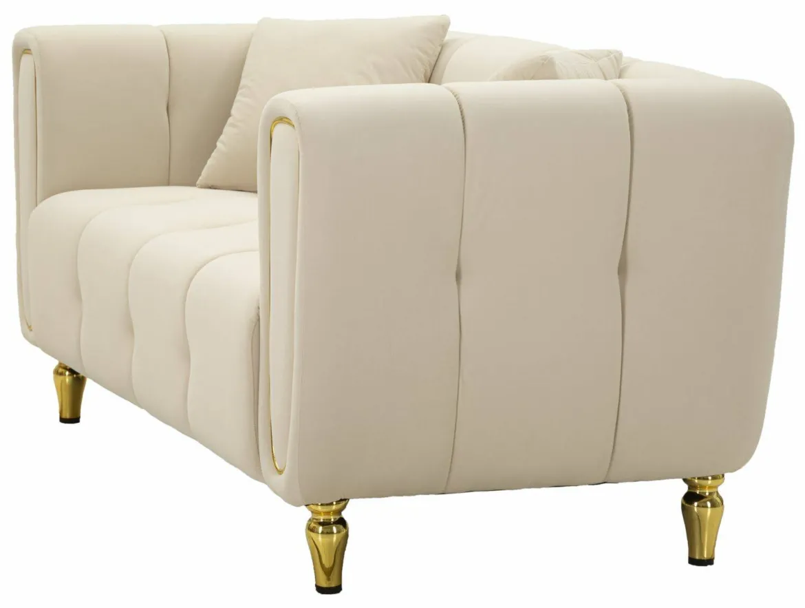 Divano design crema e oro 81x155x71h cm - Gandolfo