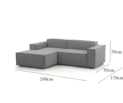 Divano design grigio 240x170x70h cm - Assurte