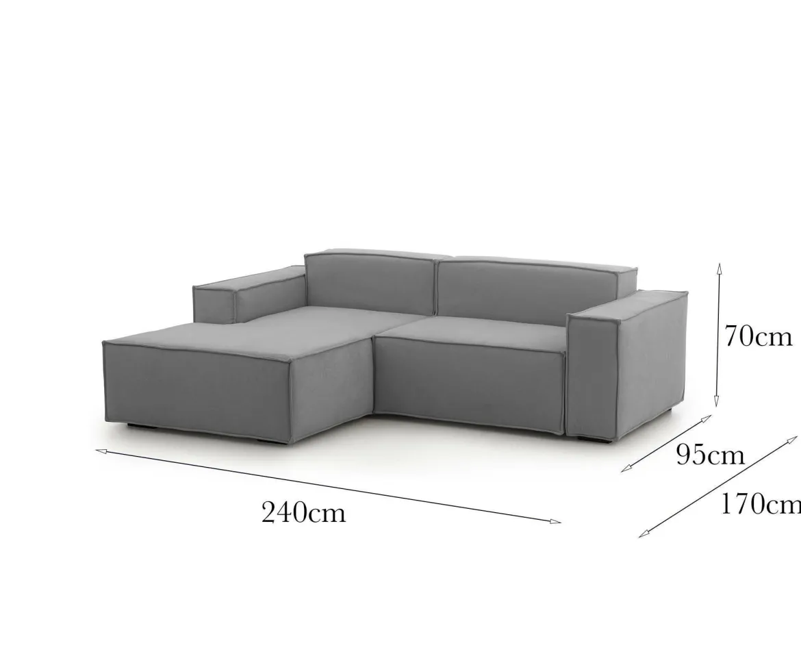 Divano design grigio 240x170x70h cm - Assurte