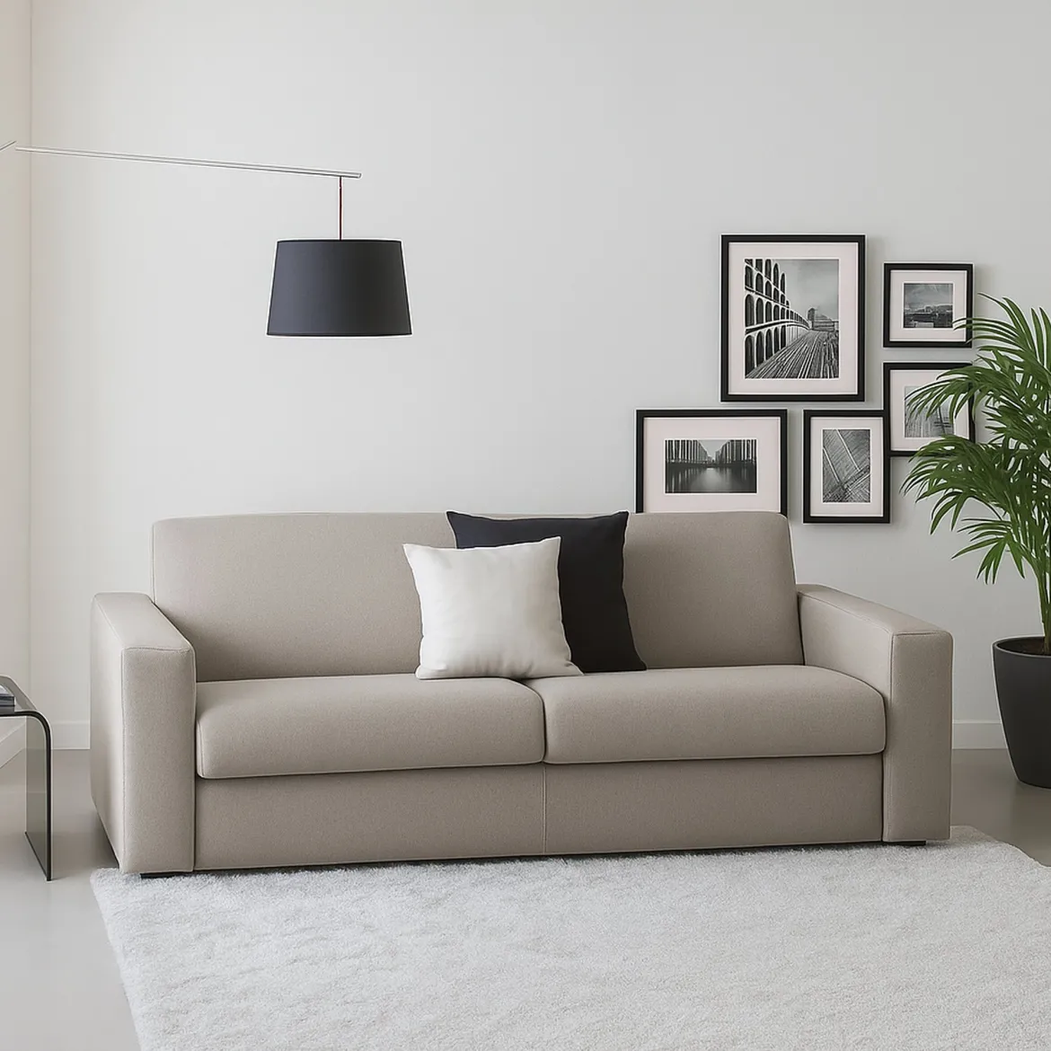 Divano design tortora 200x95x90h cm - Azier