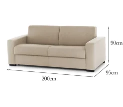 Divano elegante beige 200x95x90h cm - Azier