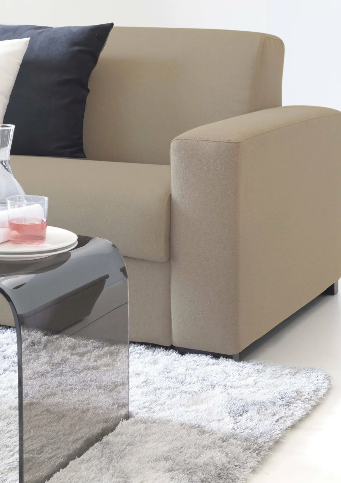 Divano elegante beige 200x95x90h cm - Azier