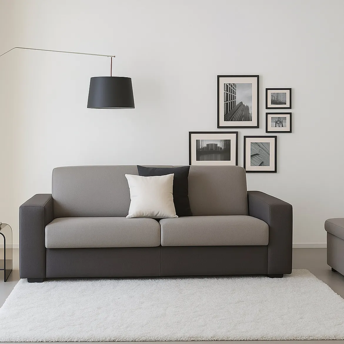Divano elegante grigio e antracite 180x95x90h cm - Cianite