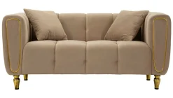 Divano elegante grigio e oro 81x155x71h cm - Gandolfo