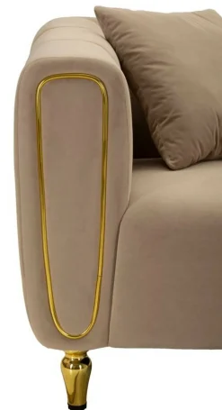Divano elegante grigio e oro 81x155x71h cm - Gandolfo