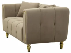Divano elegante grigio e oro 81x155x71h cm - Gandolfo