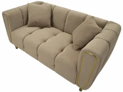 Divano elegante grigio e oro 81x155x71h cm - Gandolfo