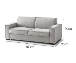 Divano elegante grigio 160x95x90h cm - Aglientu