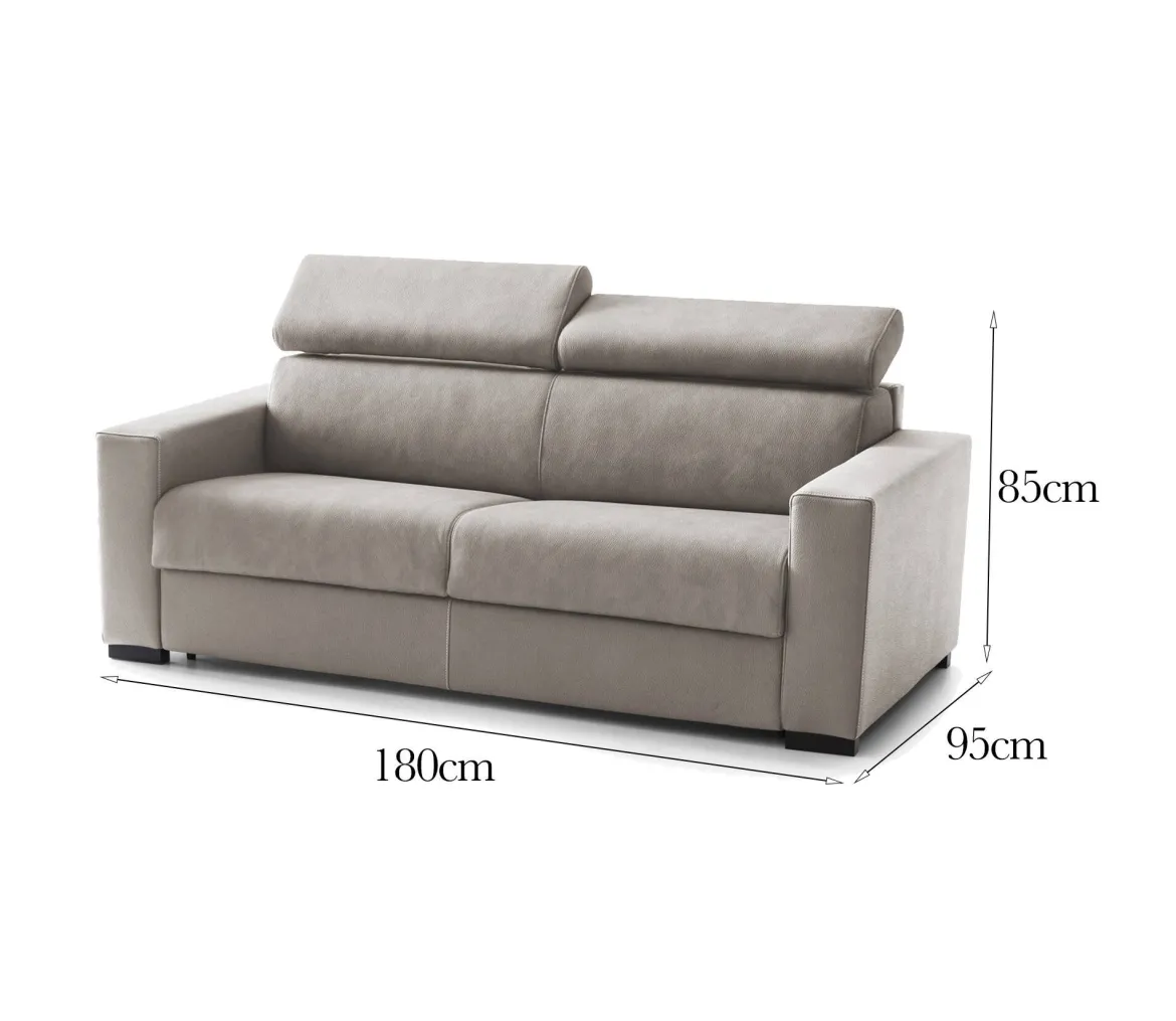 Divano elegante tortora 180x95x90h cm - Arki