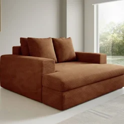 Divano Fisso 2 Posti Arancione Cuscini Sfoderabili Braccioli 162x167x86h cm, Posti a Sedere 2 - Comazzo