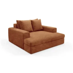 Divano Fisso 2 Posti Arancione Cuscini Sfoderabili Braccioli 162x167x86h cm, Posti a Sedere 2 - Comazzo