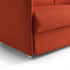 Divano Fisso 2 Posti Arancione Sfoderabile Idrorepellente 185x95x100h cm, Lavabile Made in Italy - Lapio