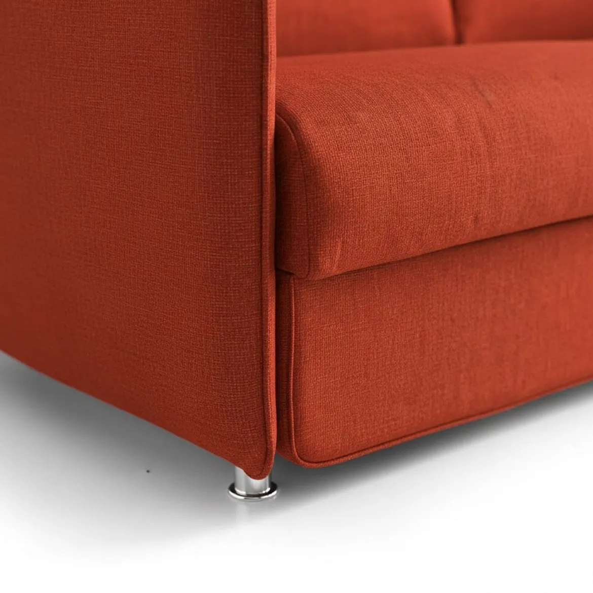 Divano Fisso 2 Posti Arancione Sfoderabile Idrorepellente 185x95x100h cm, Lavabile Made in Italy - Lapio