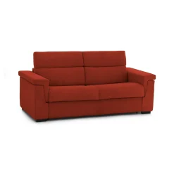 Divano Fisso 2 Posti Arancione Sfoderabile Idrorepellente 205x95x100h cm, Lavabile Made in Italy - Flaibano