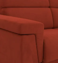 Divano Fisso 2 Posti Arancione Sfoderabile Idrorepellente 205x95x100h cm, Lavabile Made in Italy - Flaibano