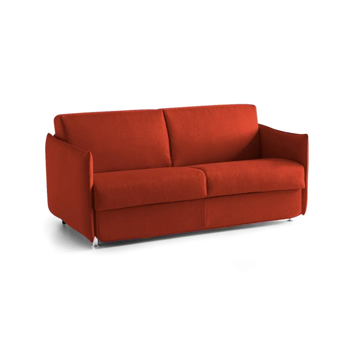 Divano Fisso 3 Posti Arancione Sfoderabile Lavabile 200x95 cm, Braccioli Made in Italy - Severo