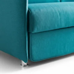 Divano Fisso 2 Posti Azzurro Sfoderabile Idrorepellente 160x95x90h cm, Lavabile Made in Italy - Monleale