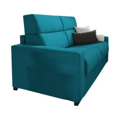 Divano Fisso 2 Posti Azzurro Sfoderabile Idrorepellente 205x95x100h cm, Lavabile Made in Italy - Gorreto