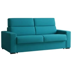 Divano Fisso 3 Posti Azzurro Sfoderabile Lavabile 220x95 cm, Braccioli Made in Italy - Ozegna