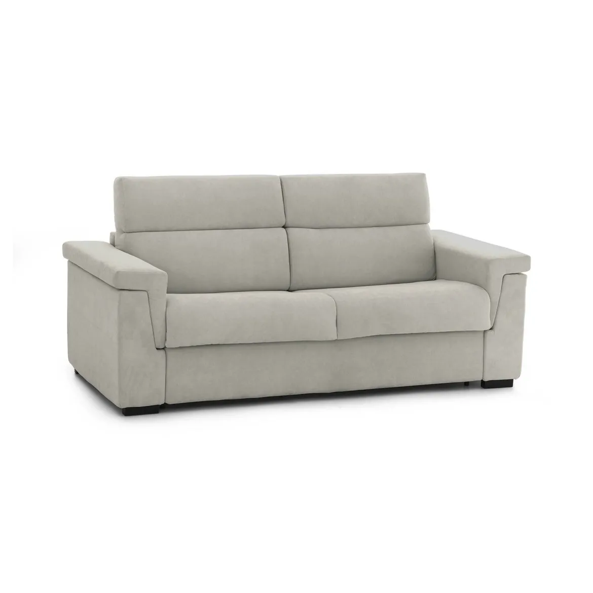 Divano Fisso 2 Posti Beige Sfoderabile Idrorepellente 185x95x100h cm, Lavabile Made in Italy - Lapio