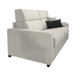 Divano Fisso 2 Posti Beige Sfoderabile Idrorepellente 200x95x100h cm, Lavabile Made in Italy - Letino
