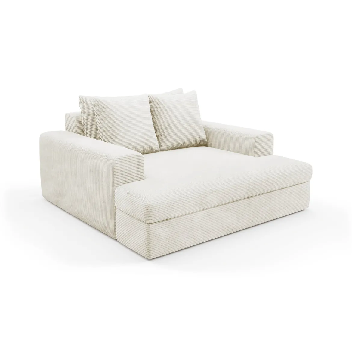 Divano Fisso 2 Posti Bianco Crema Cuscini Sfoderabili Braccioli 162x167x86h cm, Posti a Sedere 2 - Comazzo