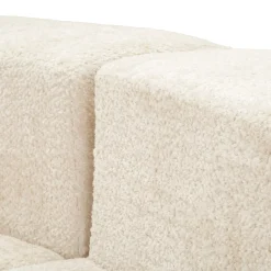 Divano Fisso 2 Posti Bianco Crema oro Effetto Velluto Trapuntato Cuscini Inclusi 130x83x91h cm, Braccioli - Diskit