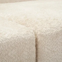 Divano Fisso 2 Posti Bianco Crema oro Effetto Velluto Trapuntato Cuscini Inclusi 130x83x91h cm, Braccioli - Diskit