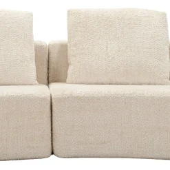 Divano Fisso 2 Posti Bianco Crema oro Effetto Velluto Trapuntato Cuscini Inclusi 130x83x91h cm, Braccioli - Diskit