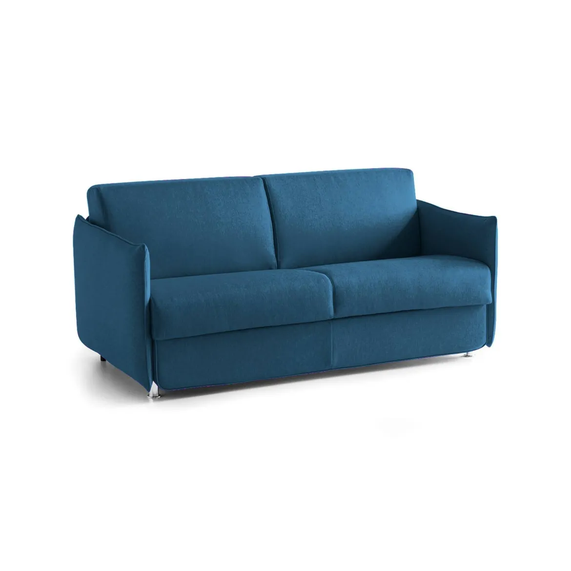 Divano Fisso 2 Posti blu Sfoderabile Idrorepellente 160x95x90h cm, Lavabile Made in Italy - Monleale