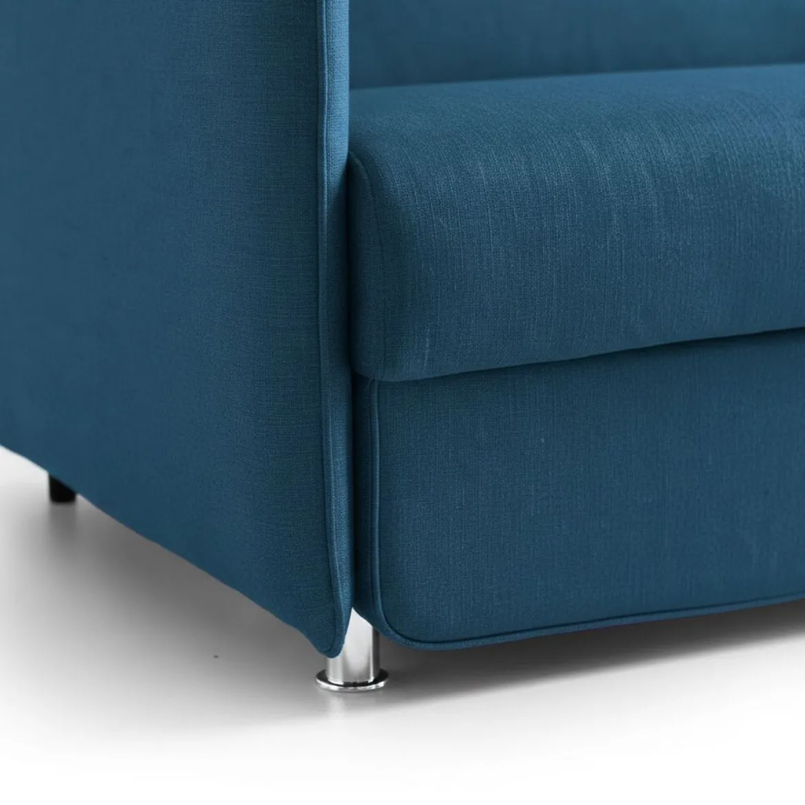 Divano Fisso 2 Posti blu Sfoderabile Idrorepellente 160x95x90h cm, Lavabile Made in Italy - Monleale