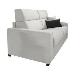 Divano Fisso 3 Posti Grigio Chiaro Sfoderabile Lavabile 220x95 cm, Braccioli Made in Italy - Ozegna