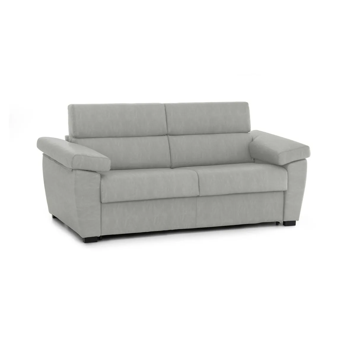 Divano Fisso 3 Posti Grigio Chiaro Sfoderabile Lavabile 225x95 cm, Braccioli Made in Italy - Giffone