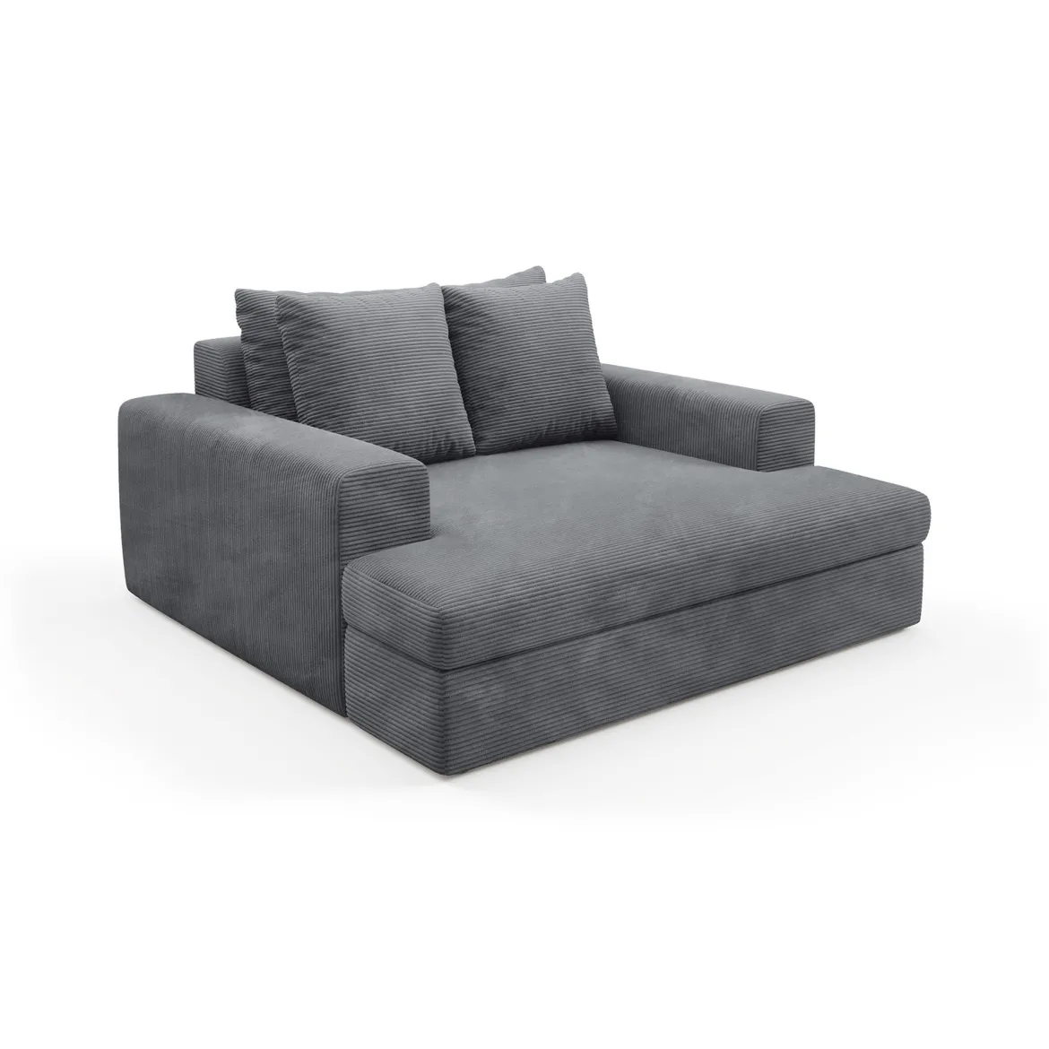 Divano Fisso 2 Posti Grigio Scuro Cuscini Sfoderabili Braccioli 162x167x86h cm, Posti a Sedere 2 - Comazzo