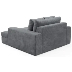 Divano Fisso 2 Posti Grigio Scuro Cuscini Sfoderabili Braccioli 162x167x86h cm, Posti a Sedere 2 - Comazzo