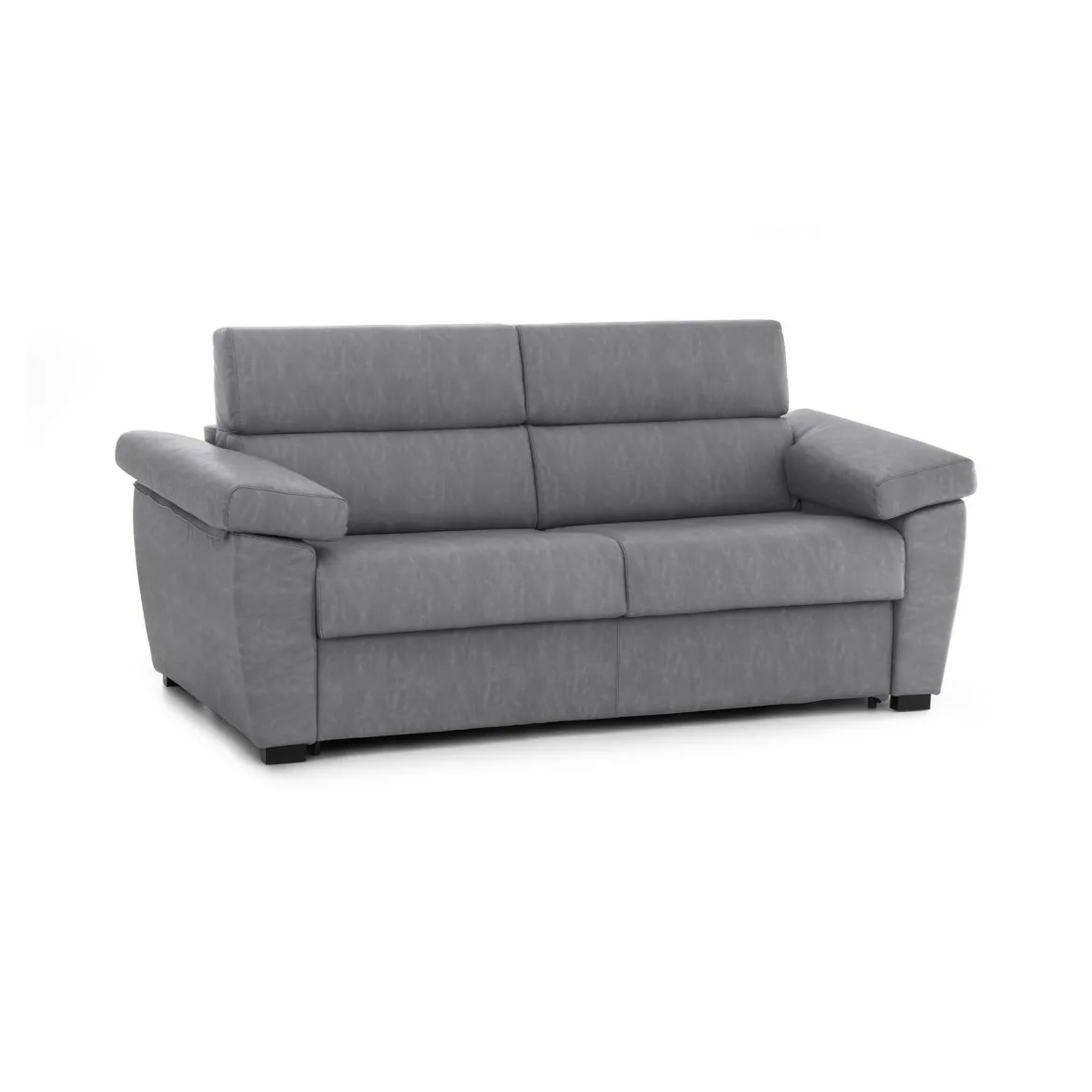 Divano Fisso 2 Posti Grigio Sfoderabile Idrorepellente 200x95x100h cm, Lavabile Made in Italy - Letino