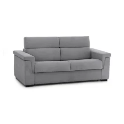 Divano Fisso 2 Posti Grigio Sfoderabile Idrorepellente 205x95x100h cm, Lavabile Made in Italy - Flaibano