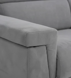 Divano Fisso 2 Posti Grigio Sfoderabile Idrorepellente 205x95x100h cm, Lavabile Made in Italy - Flaibano