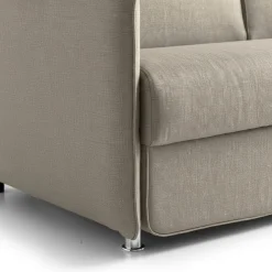 Divano Fisso 2 Posti Grigio Tortora Sfoderabile Idrorepellente 180x95x100h cm, Lavabile Made in Italy - Vialfre