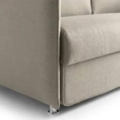 Divano Fisso 2 Posti Grigio Tortora Sfoderabile Idrorepellente 185x95x100h cm, Lavabile Made in Italy - Lapio