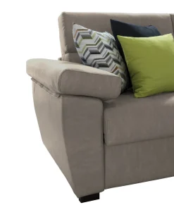 Divano Fisso 2 Posti Grigio Tortora Sfoderabile Idrorepellente 205x95x100h cm, Lavabile Made in Italy - Gorreto