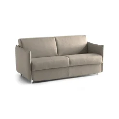 Divano Fisso 3 Posti Grigio Tortora Sfoderabile Lavabile 200x95 cm, Braccioli Made in Italy - Severo