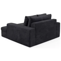 Divano Fisso 2 Posti Nero Cuscini Sfoderabili Braccioli 162x167x86h cm, Posti a Sedere 2 - Comazzo